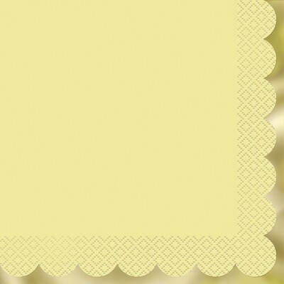 Pastel Yellow with Gold border Luncheon Napkins