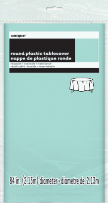 Mint Green 84" Round Plastic Tablecover