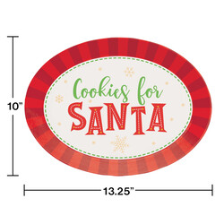 Cookies for Santa Plastic Oval Tray