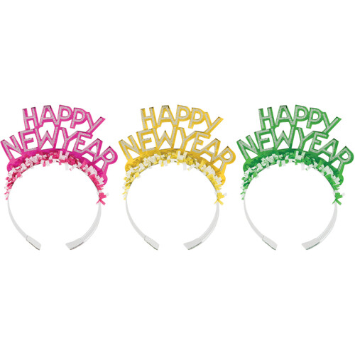 Glitter Foil with Fringe Assorted color Tiaras