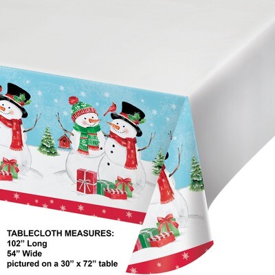 Snowflake and Snowmen Printed Table Cover