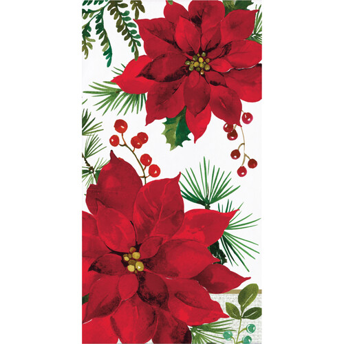 Posh Poinsettia Guest Towels