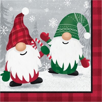 Holiday Gnomes Luncheon Napkins