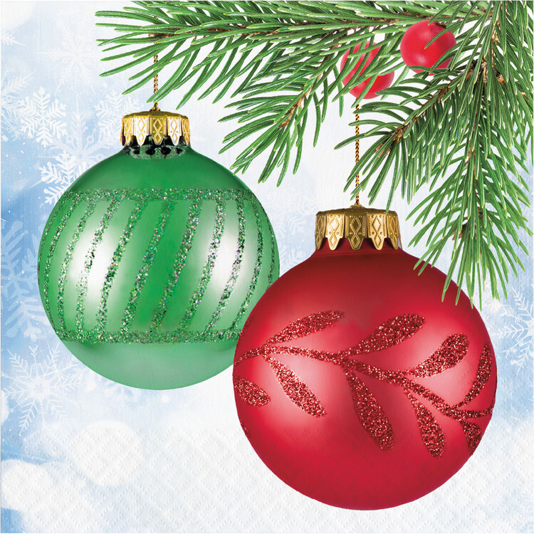 Bright Ornaments  Luncheon Napkins