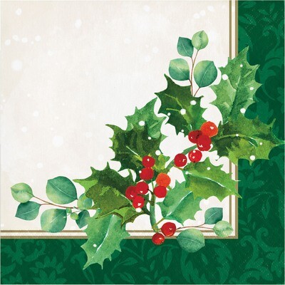 Holiday Holly Luncheon Napkins