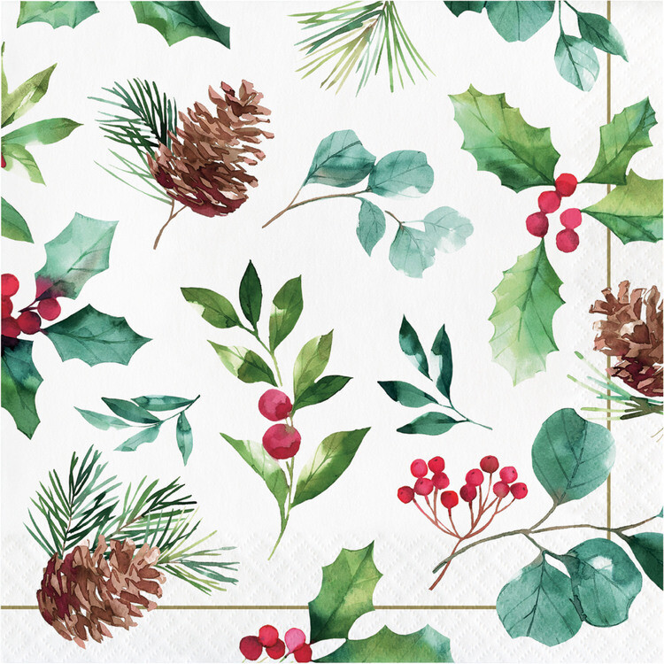 Chic Holiday Luncheon Napkins