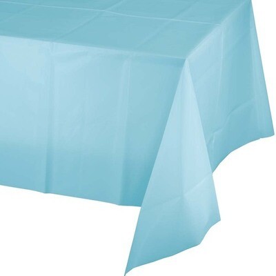 Pastel Blue plastic tablecover 54 inches x 108 inches