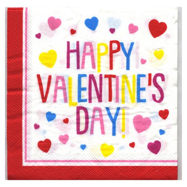 Happy Valentine's Day Luncheon Napkins-No Labels