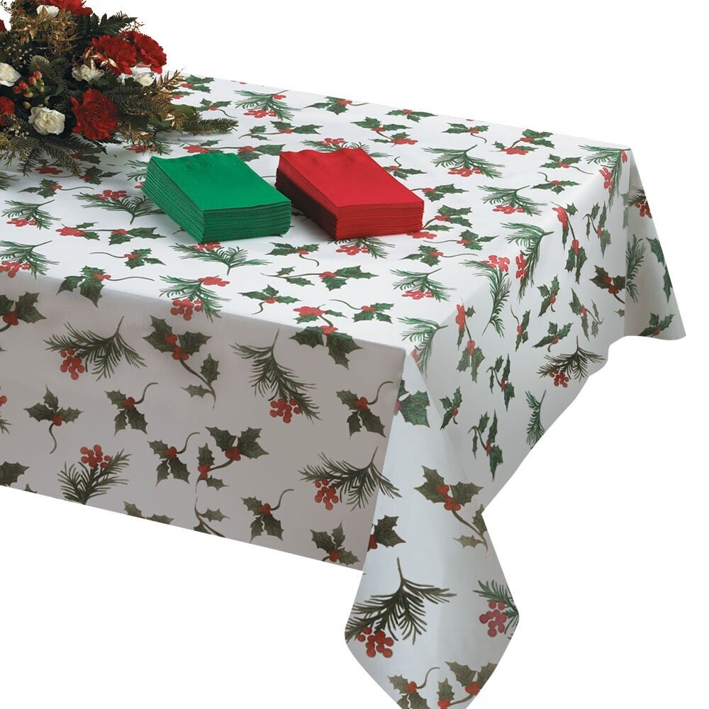 Holly Plastic Table Cover Roll 50'
