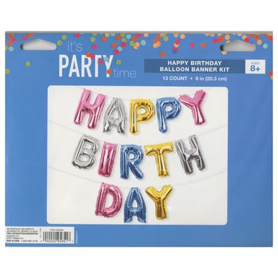 Happy Birthday Air Filled Balloon Banner Kit