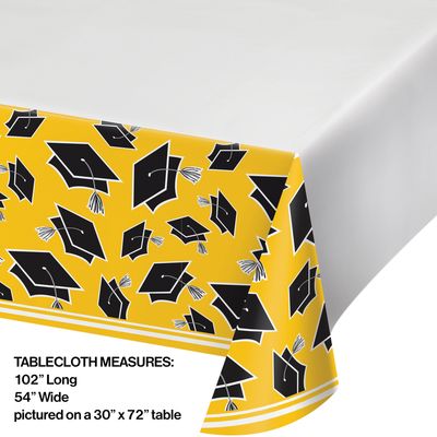 School Spirit School Bus Yellow Plastic Table Cover