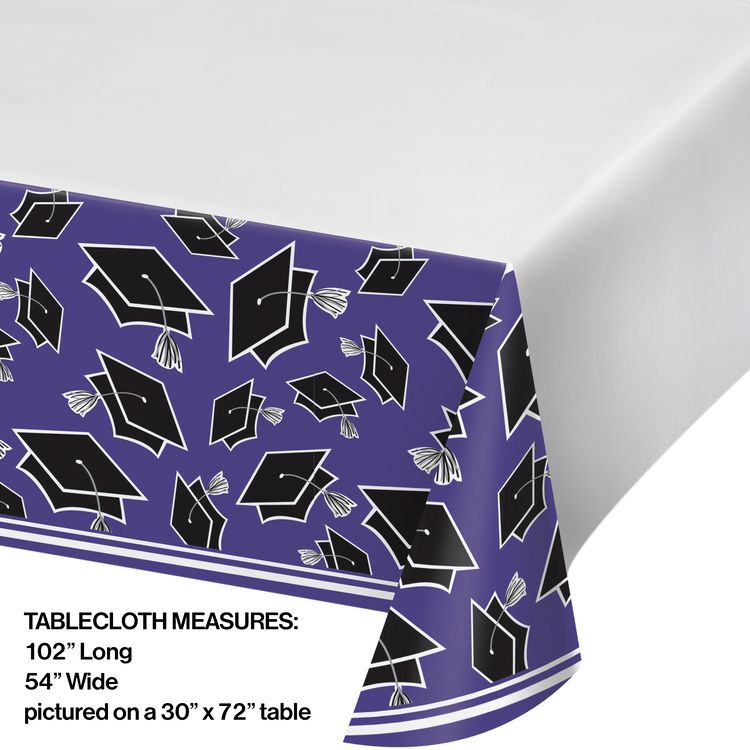 School Spirit Purple Plastic Table Cover