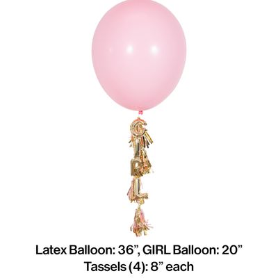 Girl with Tassel Balloon 36"