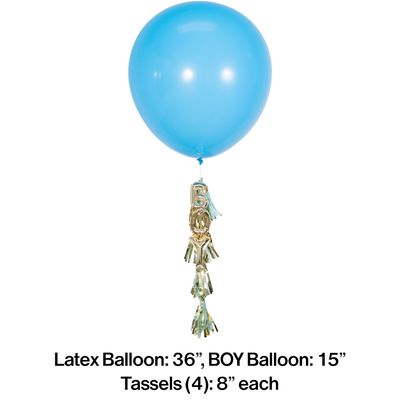 Boy with Tassel Balloon 36"