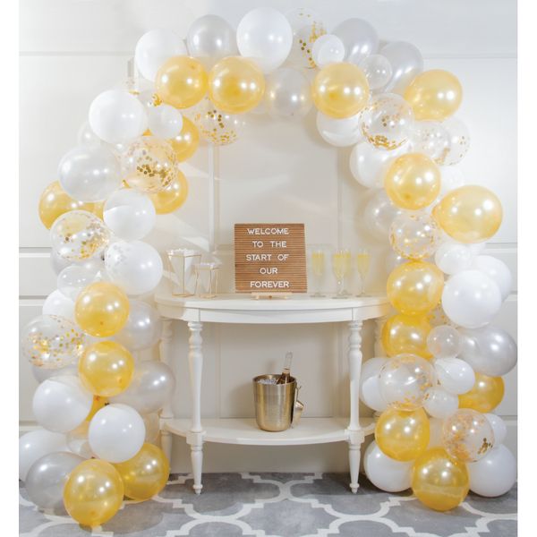 White and Gold Balloon Garland Kit 112pc