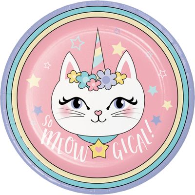 Sassy Caticorn  9" Plates