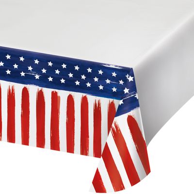 Painterly Patriotic Paper Table Covers