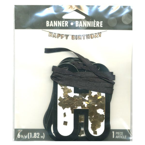 Happy Birthday Confetti Filled Banner