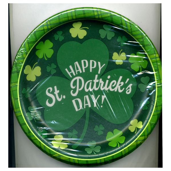 Plaid Shamrock  9" Plates