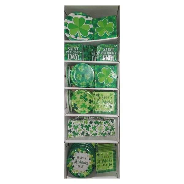 St. Pats Tableware Mixed 140pc Display