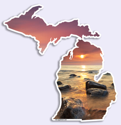 Superior Sunset Michigan Car Window Sticker - LARGE