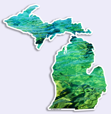 Pure Waters Michigan Sticker - LARGE &amp; SMALL - FREE SHIPPING!