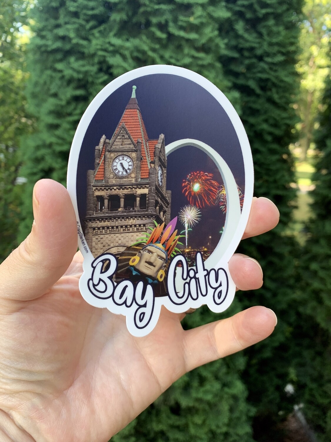 Weatherproof Sticker of Bay City Michigan - FREE SHIPPING