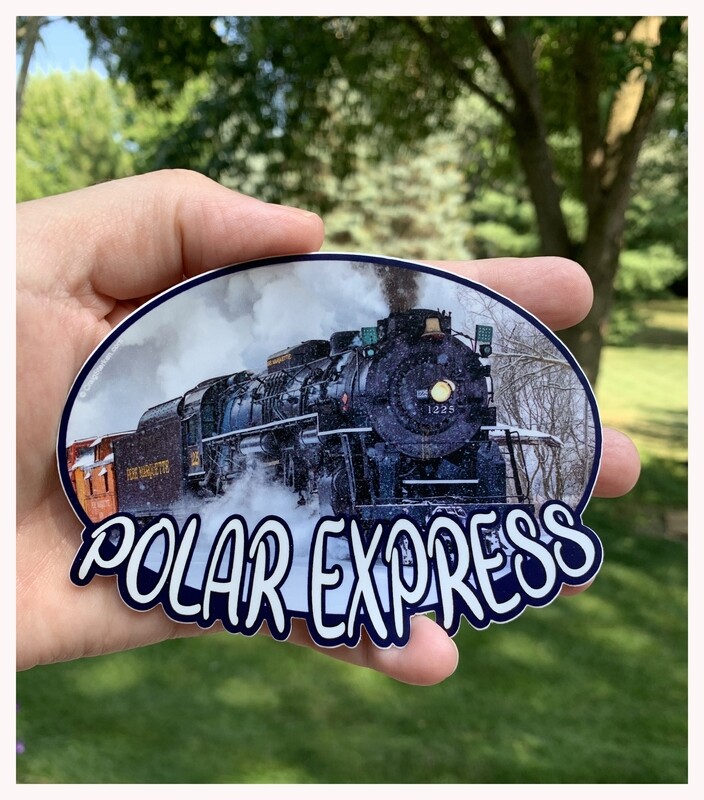 Polar Express Train in Owosso Michigan Sticker - Free Shipping!