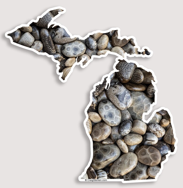 Michigan Petoskey Stones Sticker - FREE SHIPPING!