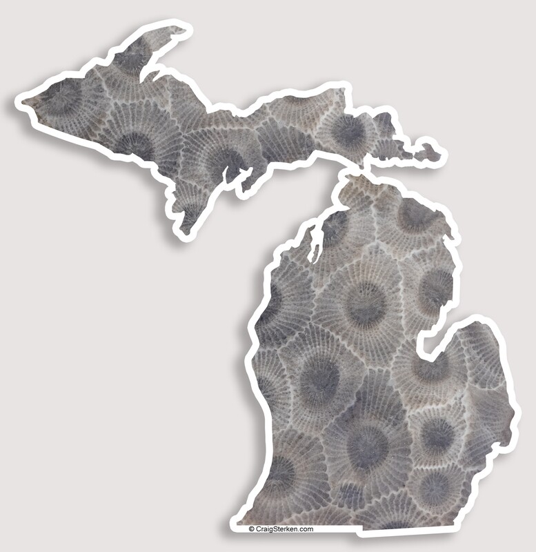 Michigan Petoskey Stone Sticker - FREE SHIPPING!