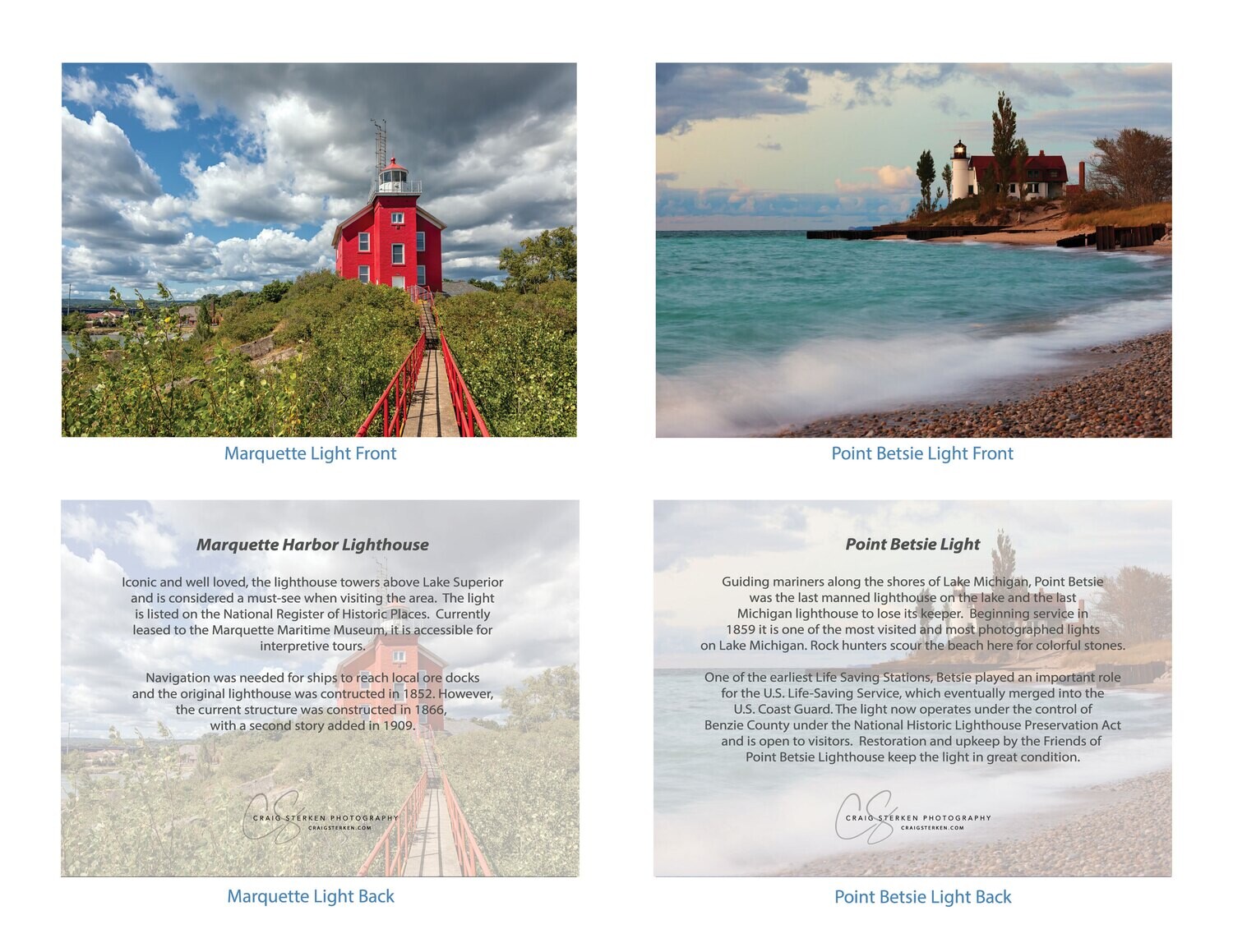 Michigan Lighthouse Note Cards - 4-Pack - Free Shipping!