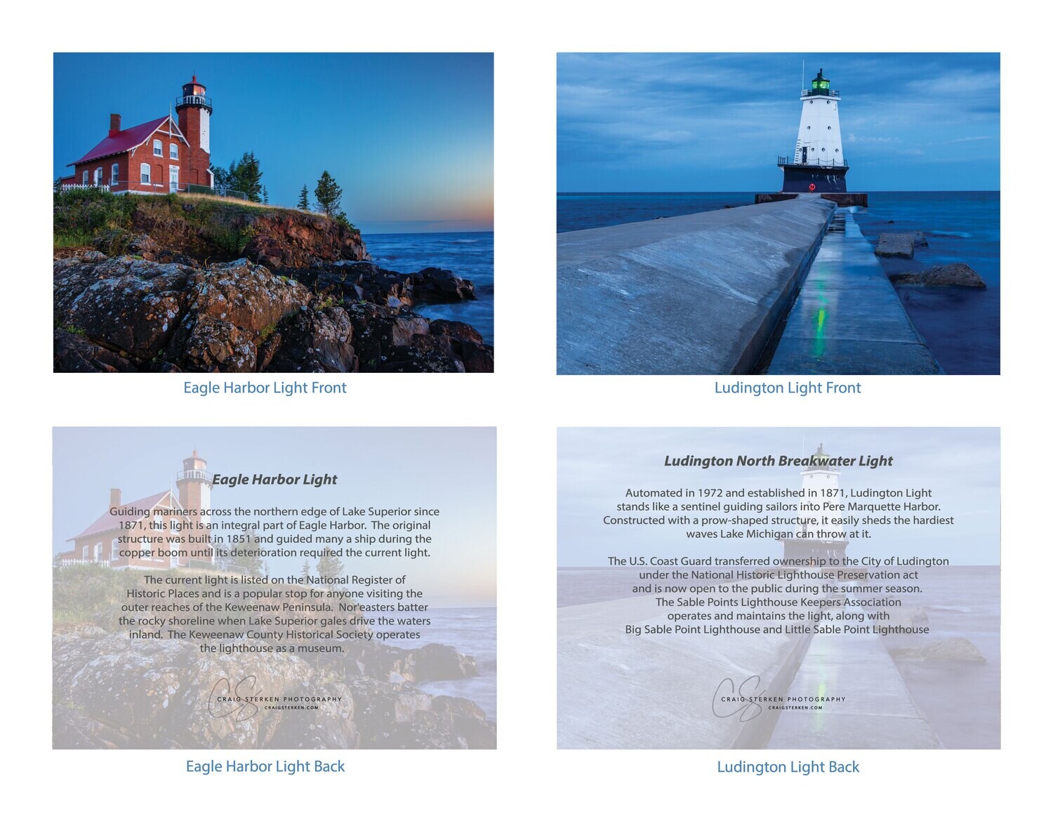 Michigan Lighthouse Note Cards - 4-Pack - Free Shipping!