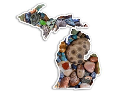 Great Lakes Rocks Magnet - Michigan Shape