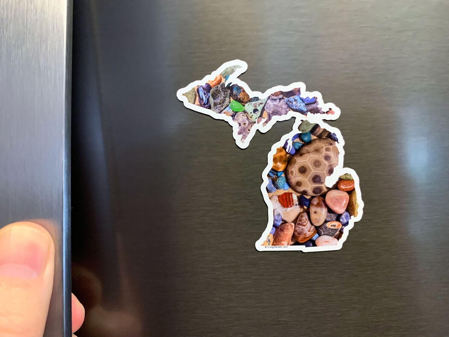 Great Lakes Rocks Magnet - Michigan Shape
