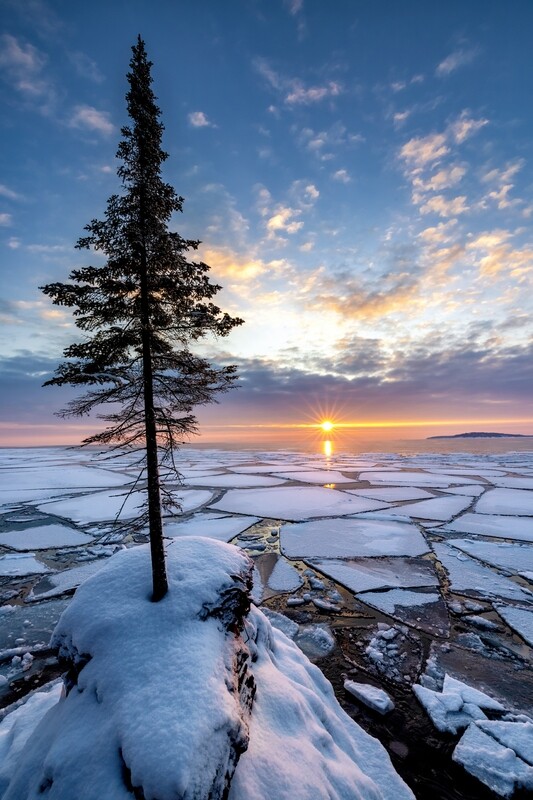 Fine Art Print - Lake Superior Winter Sunrise - Michigan Upper Peninsula