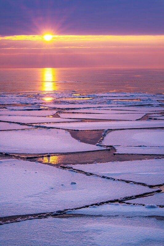 Ice Breakup on Lake Superior at Sunrise - Fine Art Print