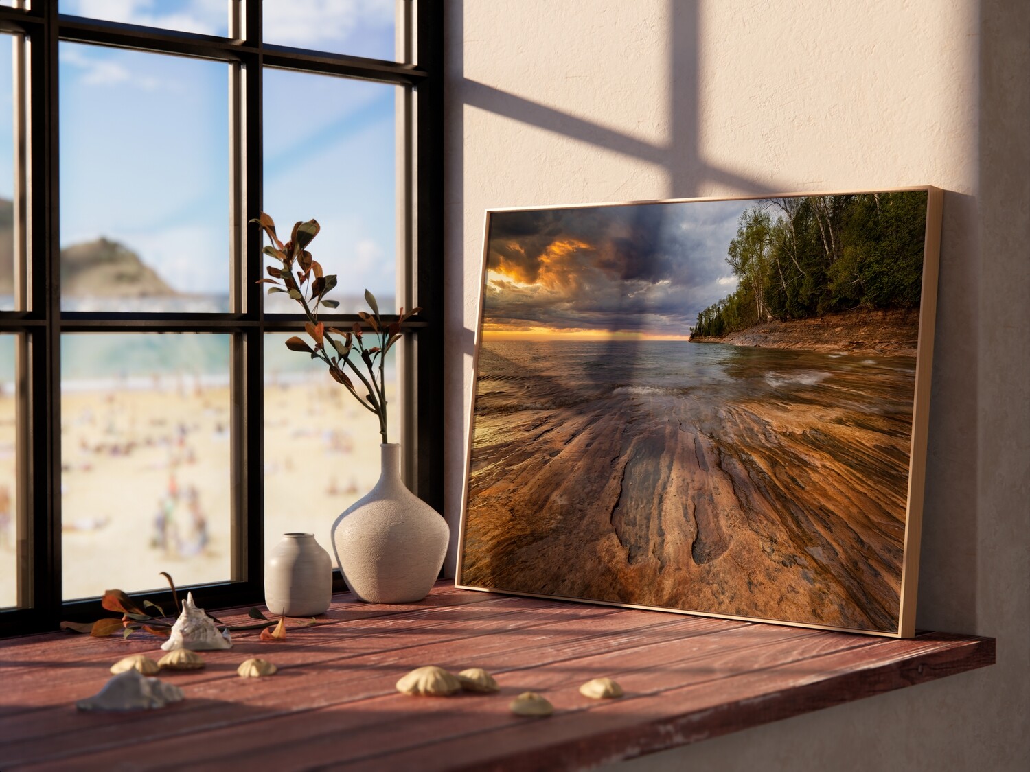 Lake Superior Sunset at Pictured Rocks - Michigan Upper Peninsula - Fine Art Print