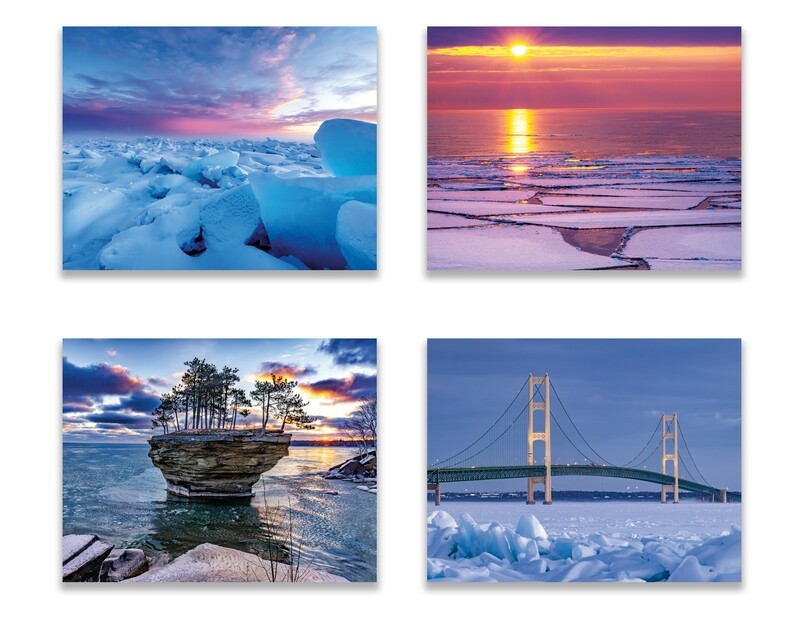 Michigan Winter Note Cards - 4-Pack with Free Shipping!