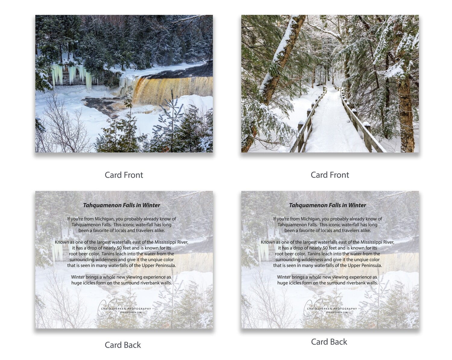 Upper Peninsula Winter Note Cards - 4-Pack with Free Shipping!