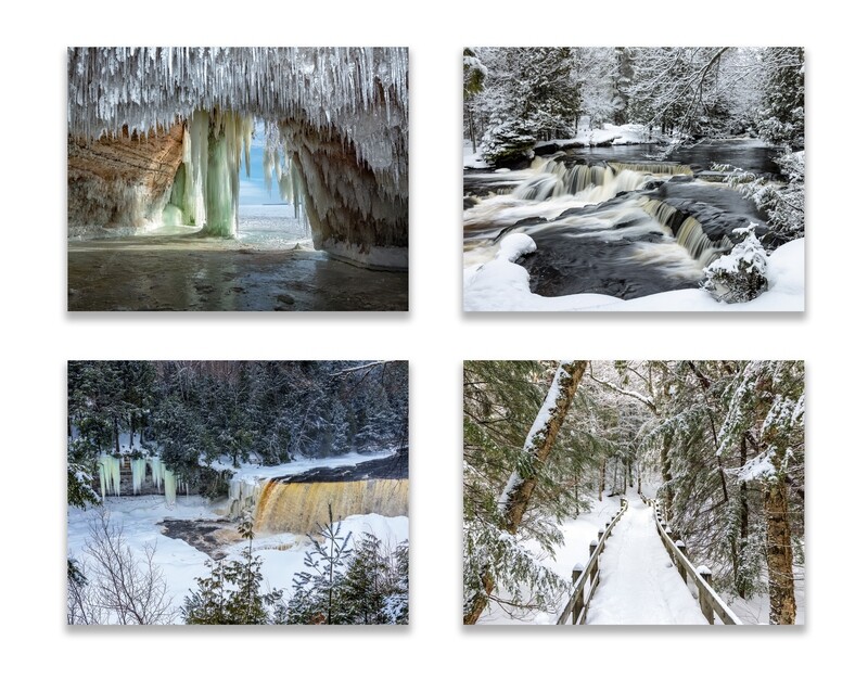 Upper Peninsula Winter Note Cards - 4-Pack with Free Shipping!