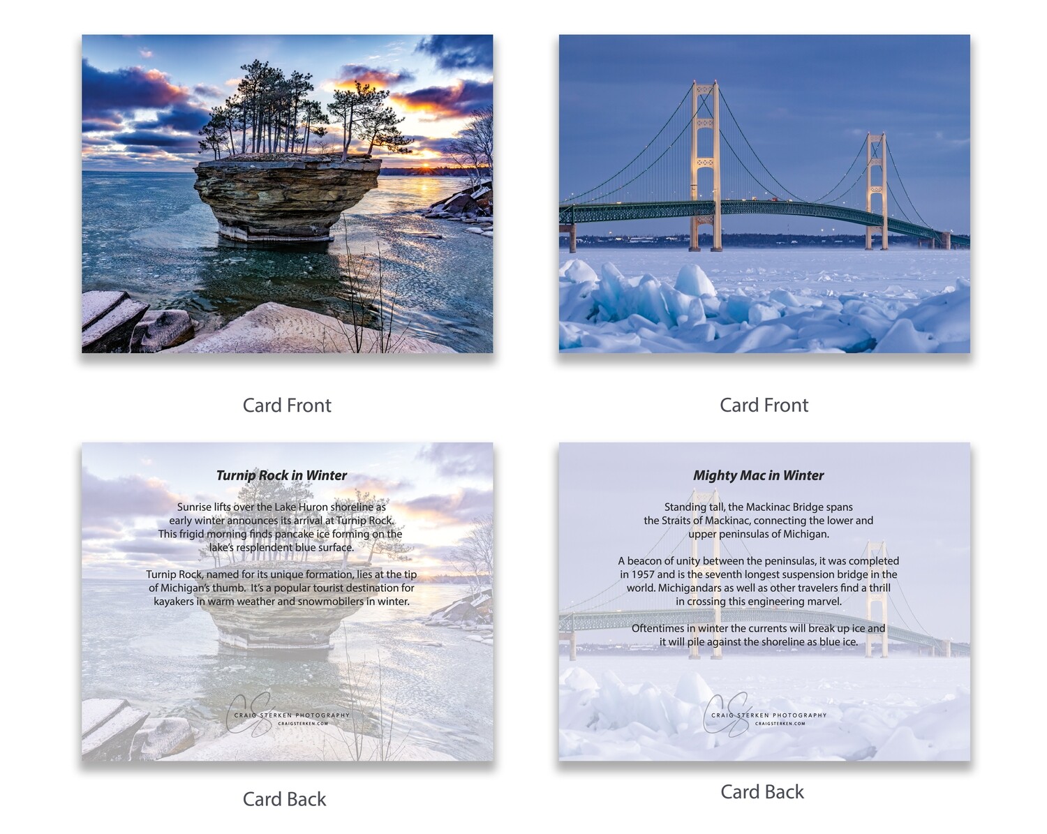 Michigan Winter Note Cards - 4-Pack with Free Shipping!