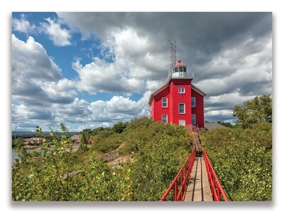 Note Card  - Marquette Harbor Lighthouse on Lake Superior - Free Shipping!