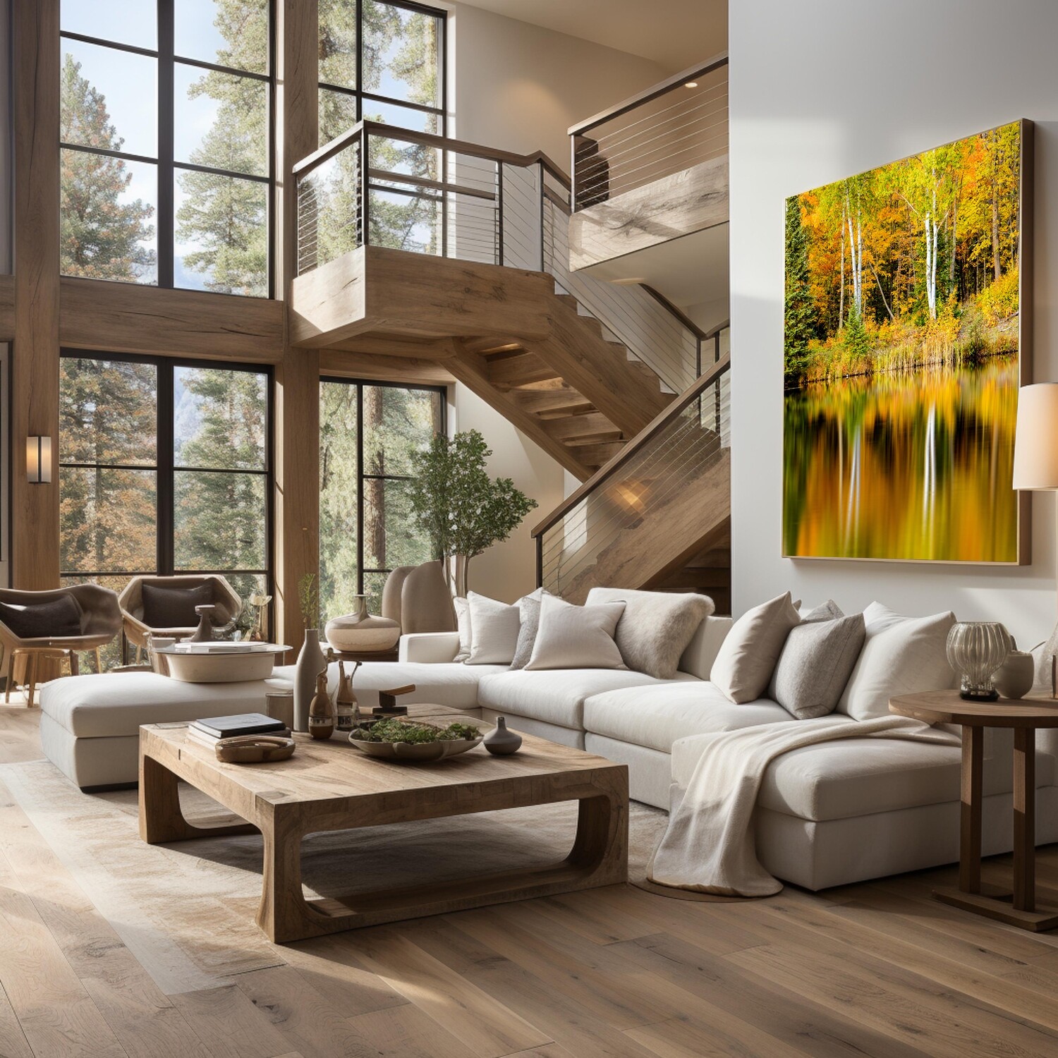 Autumn Reflections with Birch Trees - Michigan Upper Peninsula - Fine Art Print