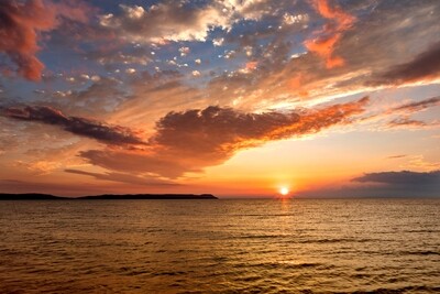 Lake Michigan Sunset at Sleeping Bear Dunes  - Fine Art Print