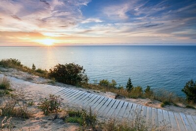 Lake Michigan Sunset at Empire Bluffs  - Fine Art Print