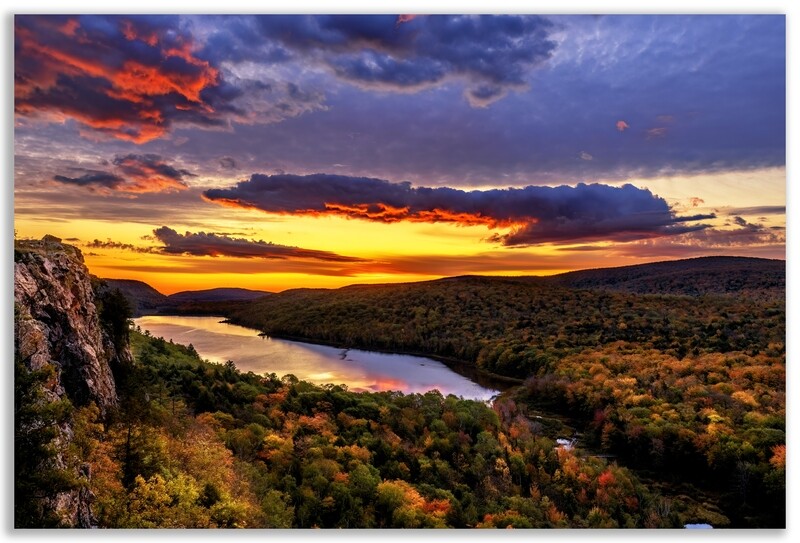 Sunrise Over Lake of the Clouds in Porcupine Mountains Fine Art Print with Free Shipping