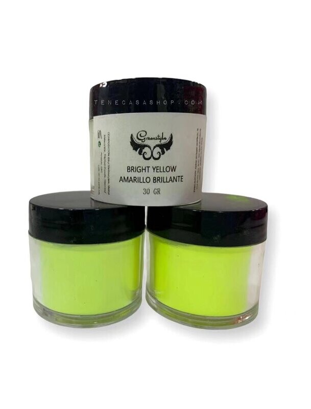 Polvo Acrilico Amarillo Fluor Greenstyle  30g