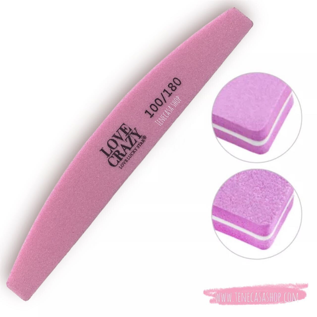Pulidor de dos fases en forma de media luna 100/180 - rosa