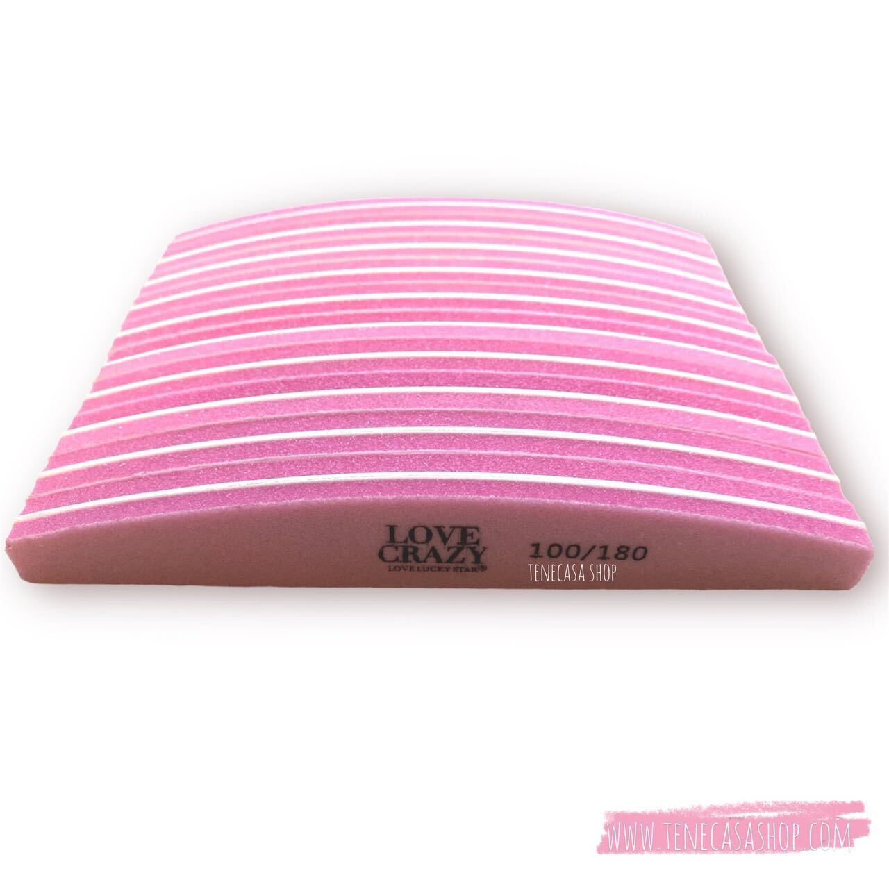 Paquete (10u) Pulidor de dos fases en forma de media luna 100/180 - rosa