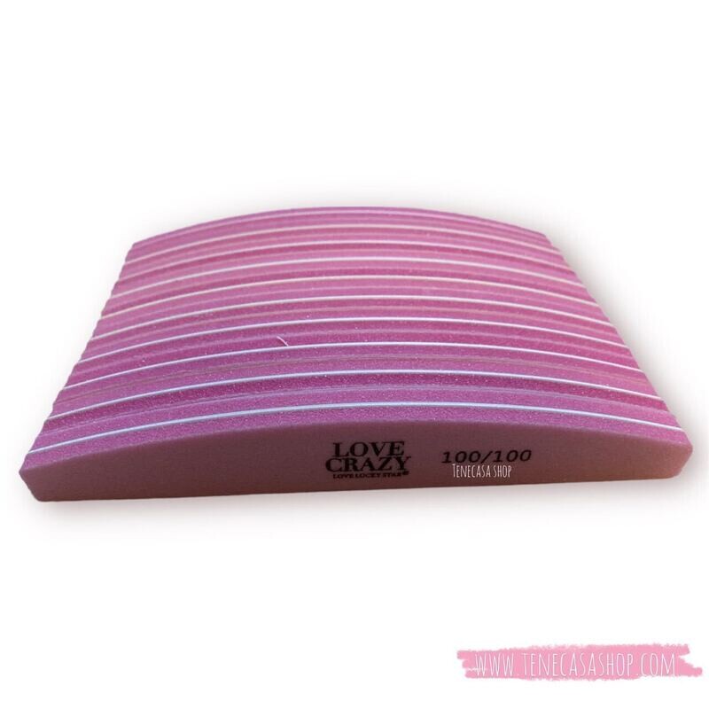 Paquete (10u) Pulidor en forma de media luna 100/100 - rosa